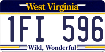WV license plate 1FI596