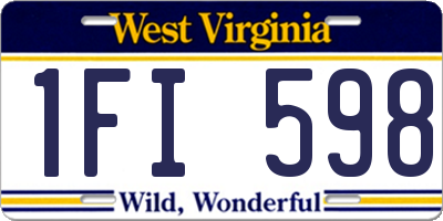 WV license plate 1FI598