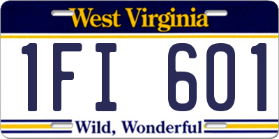 WV license plate 1FI601
