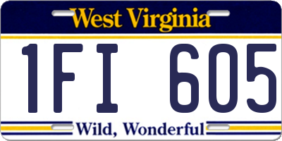WV license plate 1FI605