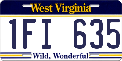 WV license plate 1FI635