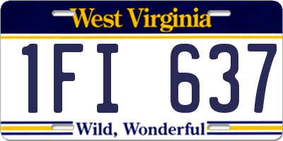 WV license plate 1FI637