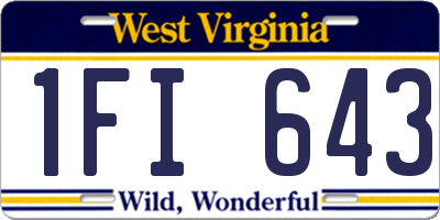WV license plate 1FI643