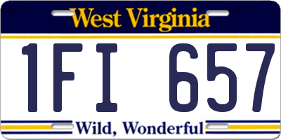 WV license plate 1FI657