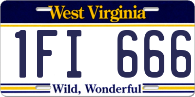 WV license plate 1FI666
