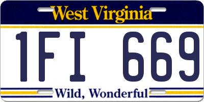 WV license plate 1FI669