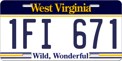 WV license plate 1FI671