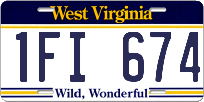 WV license plate 1FI674