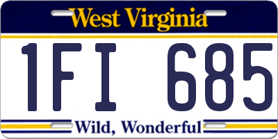 WV license plate 1FI685