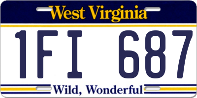 WV license plate 1FI687