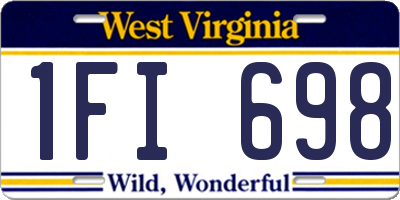 WV license plate 1FI698