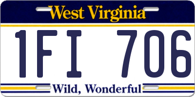 WV license plate 1FI706
