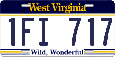 WV license plate 1FI717