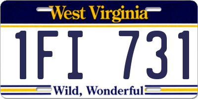 WV license plate 1FI731