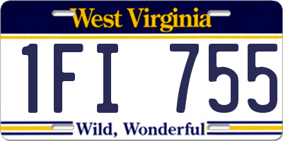 WV license plate 1FI755