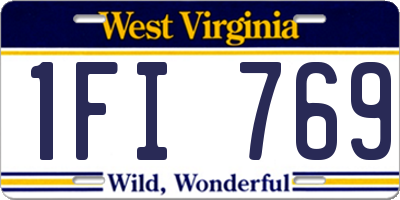 WV license plate 1FI769