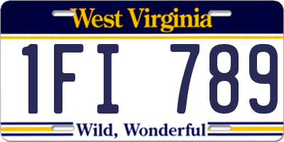 WV license plate 1FI789
