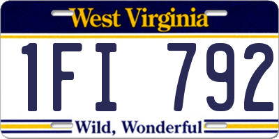 WV license plate 1FI792