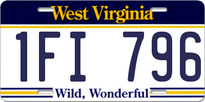 WV license plate 1FI796