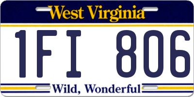 WV license plate 1FI806