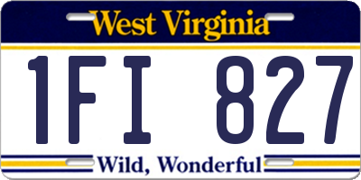 WV license plate 1FI827