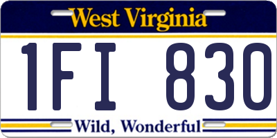 WV license plate 1FI830