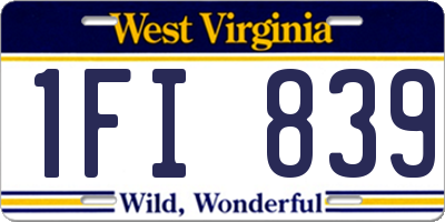 WV license plate 1FI839