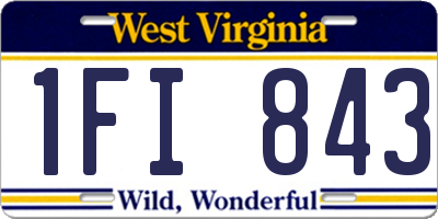 WV license plate 1FI843