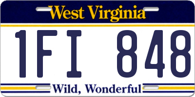 WV license plate 1FI848