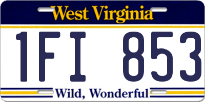WV license plate 1FI853
