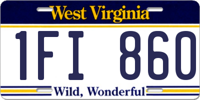 WV license plate 1FI860