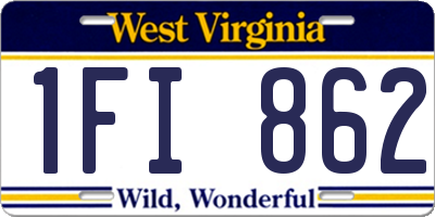 WV license plate 1FI862