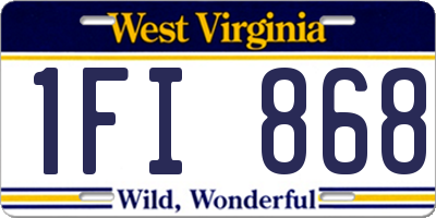 WV license plate 1FI868
