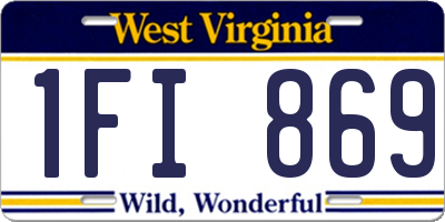 WV license plate 1FI869