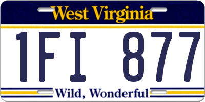 WV license plate 1FI877