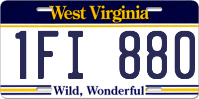 WV license plate 1FI880