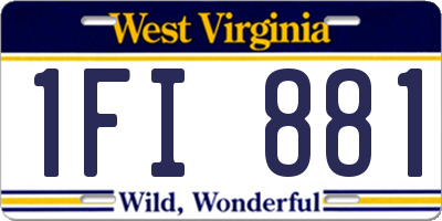 WV license plate 1FI881