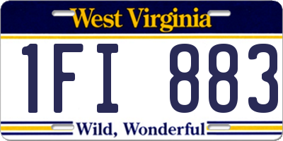WV license plate 1FI883