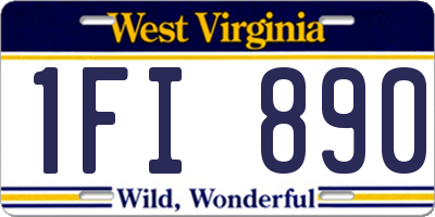 WV license plate 1FI890