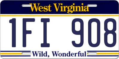 WV license plate 1FI908