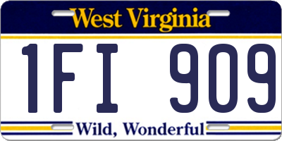 WV license plate 1FI909
