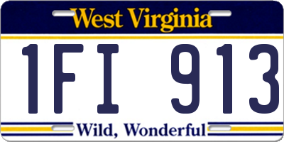 WV license plate 1FI913