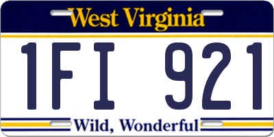WV license plate 1FI921