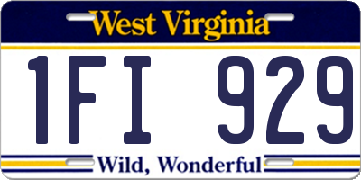 WV license plate 1FI929