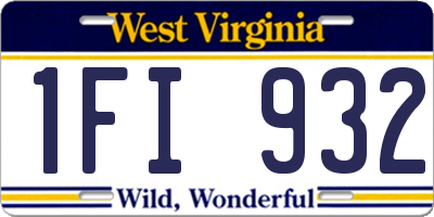 WV license plate 1FI932