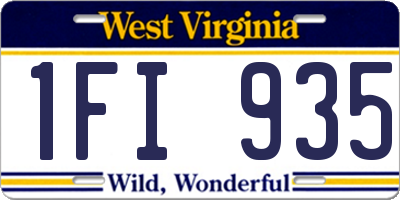 WV license plate 1FI935