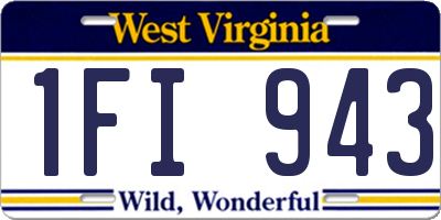 WV license plate 1FI943
