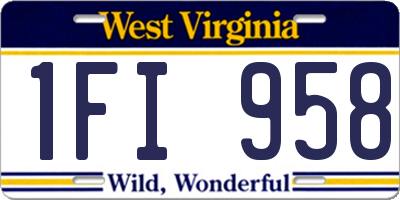 WV license plate 1FI958