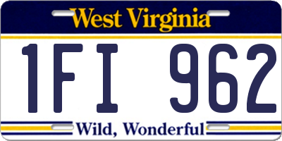 WV license plate 1FI962