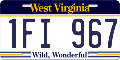 WV license plate 1FI967